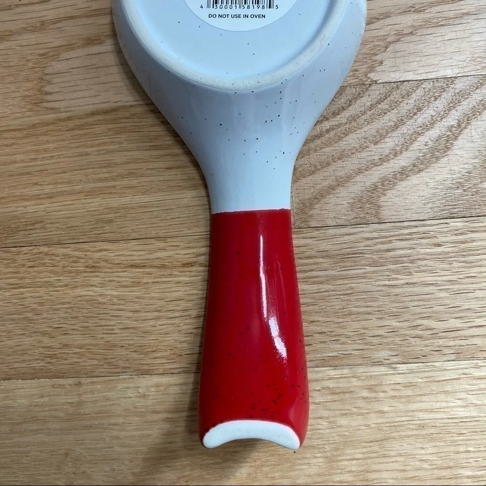 Be Merry Ceramic Spoon Rest Truck Tree White Red NWT